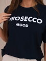 Baumwoll-T-Shirt PROSECCO MOOD schwarz