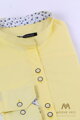 VERSABE Luxuriöses gelbes Hemd für Frauen mit geblümten Saum VS-DK 1738