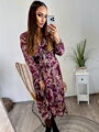 Midi Kleid mit Gürtel lila