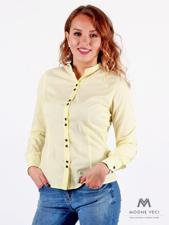 VERSABE Gelbes Damen Hemd mit Stehragen Slim Fit VS-DK1733