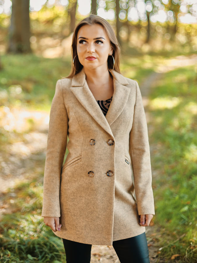 Damen Wintermantel LEA braun meliert
