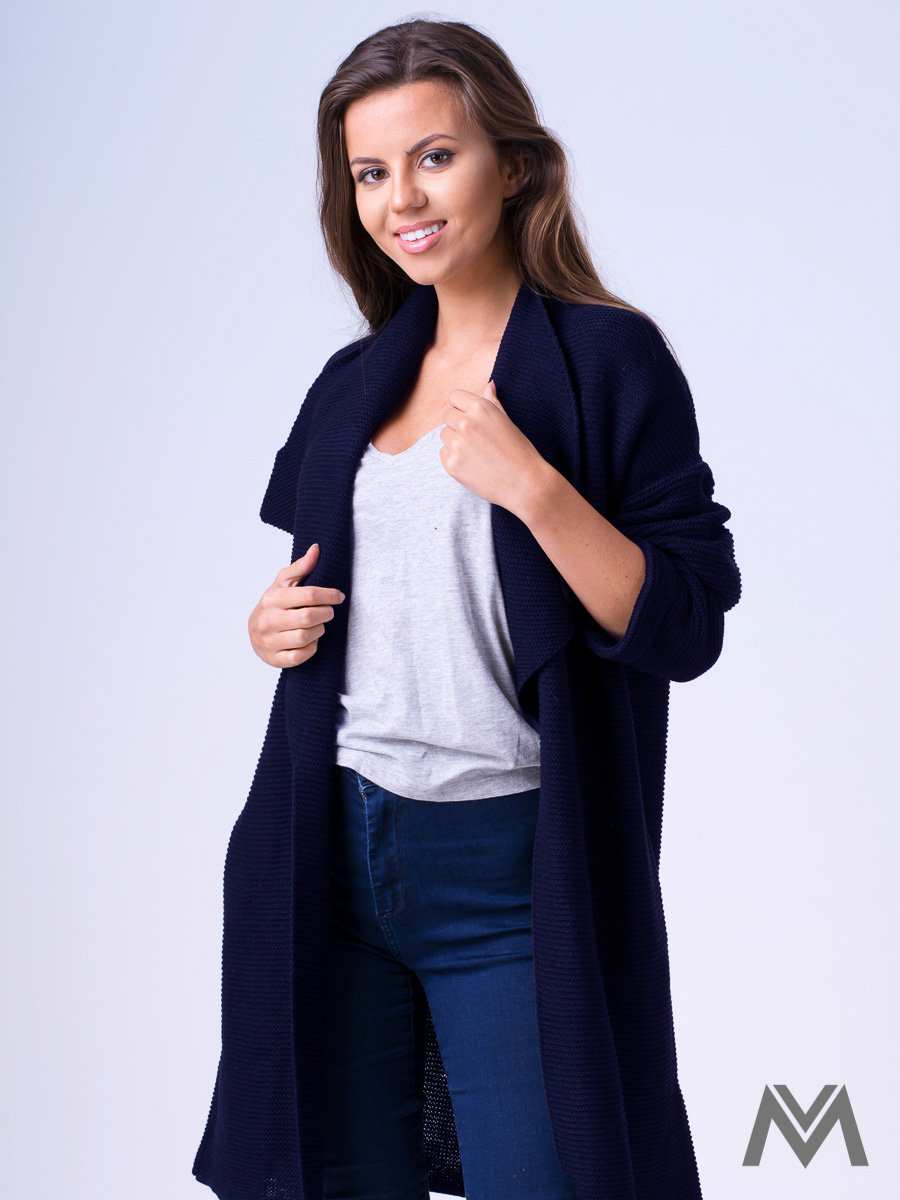 damski sweter, kardigan, ciemnoniebieskie kardigan, sweter