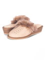 Warme Damen Pantoffeln Modell  40 grau/beige mit Absatz