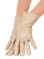 Damen Lederhandschuhe mit Glattoptik beige