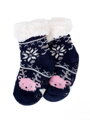 Thermosocken "Rentier" für Babys dunkelblau