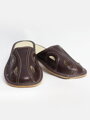 Moderne Herren Leder-Hausschuhe Modell 1A dunkelbraun