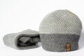 Herren Set Mütze + Halsbinde dunkelgrau Alex 07
