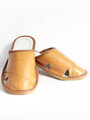Moderne Herren Leder-Hausschuhe Modell 9A hellbraun