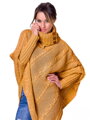 Gestricktes Damen Poncho CARLA Senf