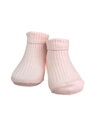 Dievčenské ponožky s prešitím ružové 