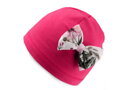 Dievčenská čiapka s mašličkou v ružovej farbe