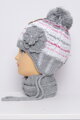 Dievčenská čiapka so šálom K55  šedá 