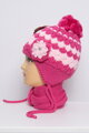 Mädchen Mütze mit Schal K62 fuchsia
