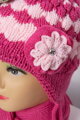 Mädchen Mütze mit Schal K62 fuchsia