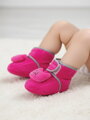 Mädchen Krabbelschuhe Katze zyklamenrosa