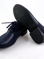 Jungen-Kinder-Social-Lederschuhe 99A blaues Nubuk-Muster