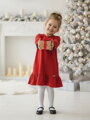 Detské velúrové červené šaty VSB VELIA