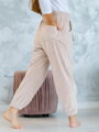 Dievčenské tepláky VSB23 VELÚR dusty pink