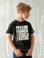 Kinder VSB LABUBU schwarzes T-Shirt