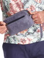 Herren Leder ETUE Tasche 317-TGH NAVY blau