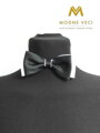 Herren Fliege mit Einstecktuch black+white