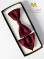 Herren Fliege mit Einstecktuch Modell 30 bordo