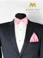 Herren Fliege mit Einstecktuch baby-rosa