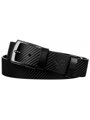 Pánsky kožený opasok s vrúbkami RPM-05-PUM black