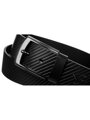 Pánsky kožený opasok s vrúbkami RPM-05-PUM black