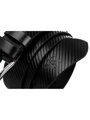 Pánsky kožený opasok s vrúbkami RPM-05-PUM black