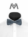 Herren Fliege mit Einstecktuch Modell 3 grau