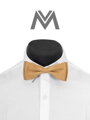 Herren Fliege mit Einstecktuch Modell 69 caramell