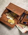 Geschenkset Lederbrieftasche und Schlüsselanhänger in der Farbe Braun PTN SET-M-N994-CHM
