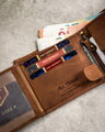 Geschenkset Lederbrieftasche und Schlüsselanhänger in der Farbe Braun PTN SET-M-N994-CHM