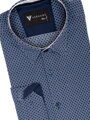 Luxus Herren Hemd VS-PK-1904 dunkelblau mit weißem Muster
