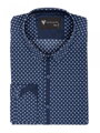 Luxus Herren Hemd VS-PK-1906 dunkelblau mit Barockmuster
