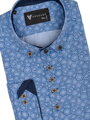 Luxus Herren Hemd VS-PK-1909 dunkelblau mit Mandalamuster