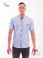 Luxus Herrenhemd SLIM hell blau mit Stehkragen VS-PK1719