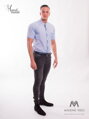 Luxus Herrenhemd SLIM hell blau mit Stehkragen VS-PK1719