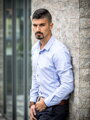 Pánska košeľa k rifliam VSB1853 svetlý jeans