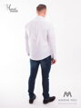 VERSABE Luxuriöses Herrenhemd mit Manschette SLIM FIT STRIH VS-PK-1712 weiß 