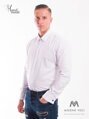 VERSABE Luxuriöses Herrenhemd mit Manschette SLIM FIT STRIH VS-PK-1712 weiß 