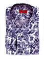 Herrenhemd 3313/V12 weiß mit Paisley-muster