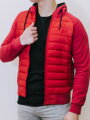 Herren Übergangsjacke mit Kapuze rot