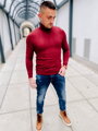 Rollkragenpullover mit Muster weinrot