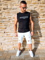 Herren-Tanktop ohne Ärmel NEVER STOP schwarz oversized