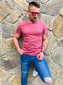 Herren T-Shirt mit Brusttasche weinrot