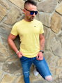 Pánske tričko krátky rukáv s ozdobným vreckom žlté
