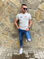 Herren T-Shirt TOMMY LIFE hellgrau