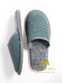 Warme Herren Leder-Pantoffeln Modell 4B blau